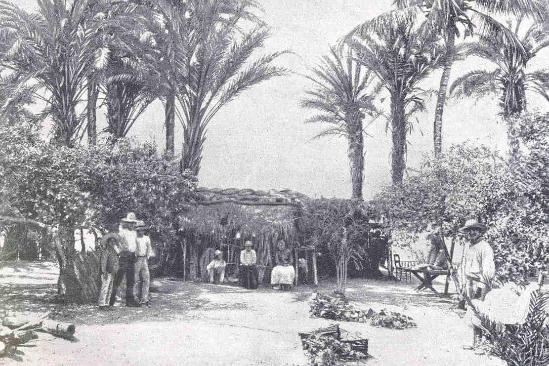 Campamento de un buzo perlero en el Golfo de California, 1889.